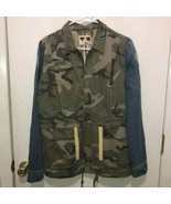 Thread &amp; Supply Camo Denim Jacket Men&#39;s SZ Medium Snaps Closure Unique - $26.72