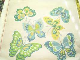  Butterflies Needlepoint Canvas Yellow Green Blues - $22.99