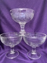 3 Cristal D&#39;Arques-Durand Gourmande Clear Footed Dessert Raised Fruit - $28.45