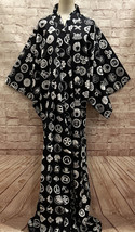 FP In Tokyo Kimono Robe 100% Cotton Size 61” Black MISSING SASH BELT - £58.97 GBP