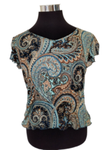 Vintage Hillard &amp; Hanson Blouse Women&#39;s Size Large Multicolor Paisley Lined Boho - £13.78 GBP