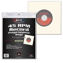 50 Pack BCW RESEALABLE 45 RPM BAGS - 7 3/8 X 7 5/8 (1-BAG-45RPM-R) - £17.72 GBP