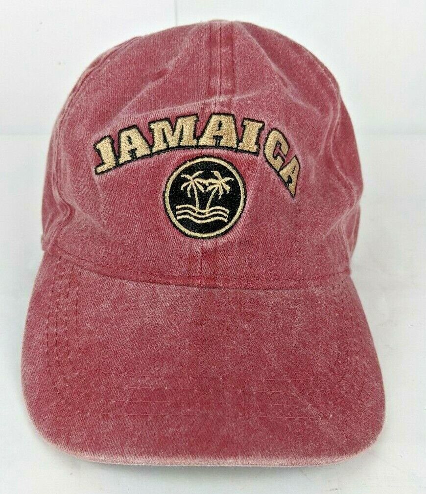 Primary image for Jamaica. Ball Cap adjustable closure one size. Rustic red color.