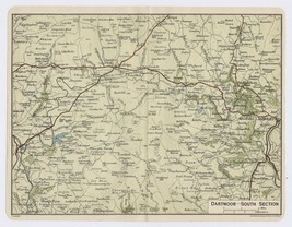 1924 Original Vintage Map Of Dartmoor South Section / England - £15.15 GBP