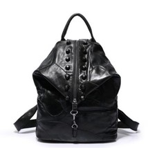 Brand New Retro Genuine Leather Backpack Sheepskin Lady Backpack Designe... - £73.21 GBP