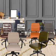 Retro Style Office Chair Living Room Upholstered Chair High Elastic Sponge - £168.76 GBP