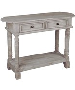 Sunset Trading Shabby Chic Cottage Table, Two Drawer, Natural limewash - £442.83 GBP
