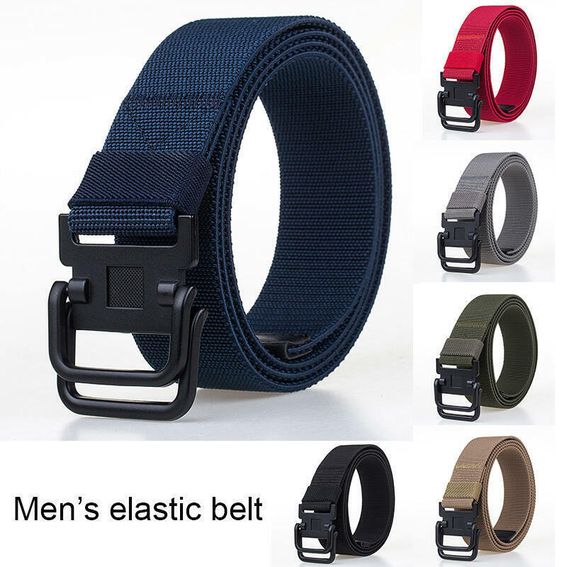 Comfortable Men&#39;s Elastic Webbing Belt with Double D Ring Buckle for Dai... - $20.40