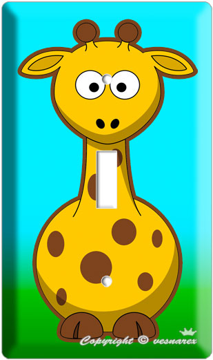 CUTE GIRAFFE KIDS ROOM DECOR SINGLE LIGHT SWITCH PLATE