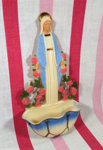 Vintage 1950&#39;s Virgin Mary Holy Water Font by Hartland Plastics Wall Decor - £14.38 GBP