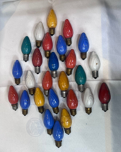 VTG Christmas Tree Lamps C9 Swirl Light Bulb Lot Of 26 Blue Red Yellow Red Green - £39.40 GBP