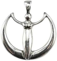 Wicca Power Pewter Amulet, Crescent Moon Design - $778.80 MXN