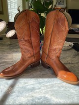 Vintage made in USA Acme leather cowboy boots size men’s US 10 D brown l... - $95.00