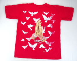 Give Me Face Aop Graphique Colombe Oiseau Prière Mains Rip T Shirt Size ... - $23.69
