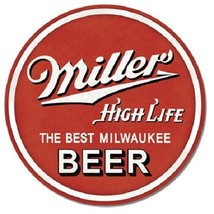 Miller High Life Brew Round Beer Vintage Retro Logo Bar Wall Decor Metal... - £7.96 GBP