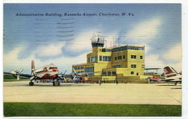 Planes Kanawha Airport Terminal Charleston West Virginia 1962 postcard - £5.08 GBP