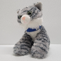 Aurora 8&quot; Gray Tabby Cat Kitty Kitten Soft Plush Hills Diet Collar Green Eyes - £11.82 GBP