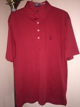 Men&#39;s Red Johnnie-O West Coast Prep Smooth S/S Casual Shirt Polo Sz Medium - £25.37 GBP