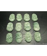 Carved Natural  12 Zodiac Jade Pendant Necklace - £47.39 GBP