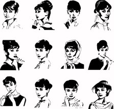 Audrey Hepburn, Breakfast At Tiffany&#39;s Wall Decor, Cut Files, Cricut, Vector - £1.56 GBP