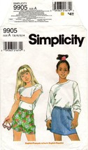 Simplicity 9905 Easy Children Girls Pull-on Skirt or Shorts Size 7-14 UNCUT FF - £7.56 GBP