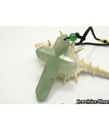 Holy Natural Green Cross Jade Pendant Necklace - $23.99