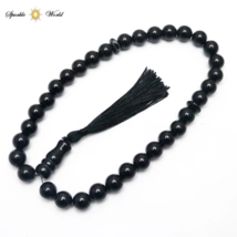 Natural Black Agate Stone Simple Prayer Beads, 33 Beads Tasbih,Tasbeeh 1... - £18.77 GBP
