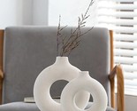 Ceramic Vases Set Of 2,Modern Vases For Home Decor, White Boho Vases For... - £31.44 GBP