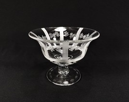 Lovely Vtg. Cut &amp; Etched Footed Candy Dish Bowl Small Console Bowl Intri... - £9.20 GBP