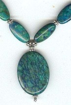 Drop Style Chrysocolla (Jasper)  Necklace and Earring Jewelry Set - £43.96 GBP