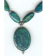 Drop Style Chrysocolla (Jasper)  Necklace and Earring Jewelry Set - £43.28 GBP