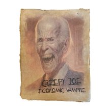 Creepy Joe Biden Economic Vampire Book of the Dead page watercolor digit... - £11.16 GBP