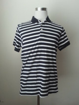 Peter Werth Polo Shirt Men Size M Navy White Stripes Cotton NWT - £30.64 GBP