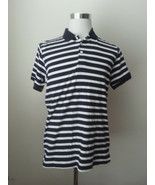 Peter Werth Polo Shirt Men Size M Navy White Stripes Cotton NWT - £30.49 GBP