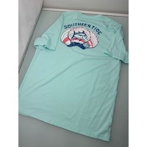 Southern Tide Men T Shirt Polyester Cotton Blend Short Sleeve Blue Green... - £15.78 GBP
