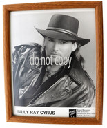 Framed Picture of Billy Ray Cyrus. 8x10 dark brown frame with glass. - $12.38