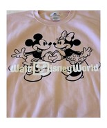 2025 Disney Parks Pink Sweatshirt XL Mickey &amp; Minnie Heart Love Valentin... - $89.05
