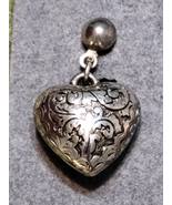 Ornate Sterling Silver Heart earings. C.1995 - £11.85 GBP