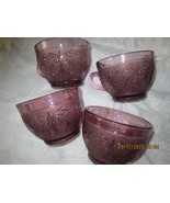 4 PCs- Tiara Sandwich Pattern Plum Amethyst Cups - $35.00
