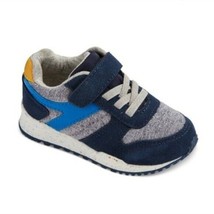 Cat &amp; Jack Navy Yellow Boys Toddler Chase Jogger Sneakers Shoes Hook &amp; Loop NWT - £52.44 GBP