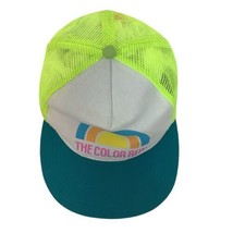 The Color Run Neon Green Mesh Back Snapback Rainbow Trucker Hat - £12.64 GBP