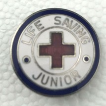 Red Cross Junior Life Saving Volunteer Donor Vintage Pin Button Pinback - £13.30 GBP