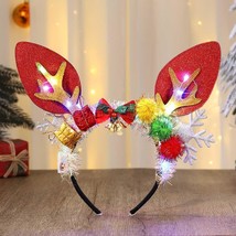 Christmas Light Up Headbands LED Antler Hair Band Glow Bunny Ears Headbands Xmas - £19.11 GBP
