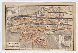 1919 Original Antique City Map Of BAR-LE-DUC / Lorraine / France - £17.11 GBP