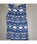 Ann Taylor Blue and White Patterned Blouse - $368.69 MXN