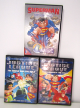 Lot 3 DC Comics DVD&#39;s 2 Justice League 1 Superman SuperVillains Brainiac - $14.68