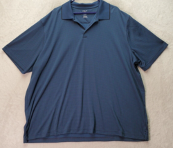 Haggar Cool 18 Tec Polo Shirt Men&#39;s 3X Dark Blue Polyester Short Sleeve ... - £14.74 GBP