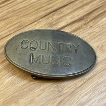 Vintage Unbranded Solid Brass Country Music Belt Buckle KG JD - £15.53 GBP