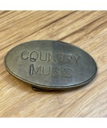 Vintage Unbranded Solid Brass Country Music Belt Buckle KG JD - €17,19 EUR