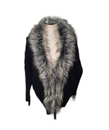 Jessica Simpson Oversized Faux Fur Lined Knit Black Sweater Cardigan Siz... - £32.72 GBP